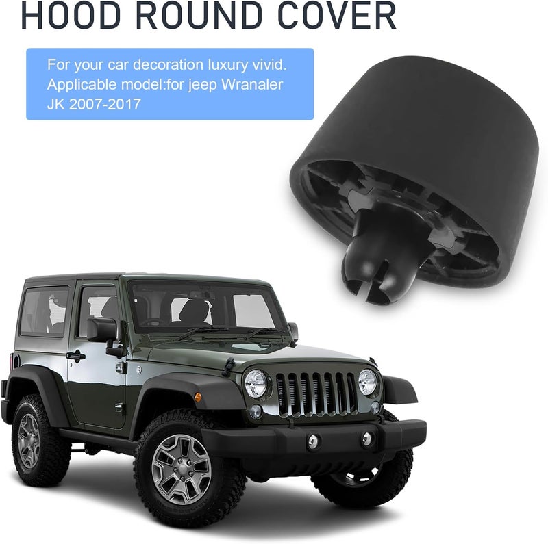 waswale 2 PCS Car Hood Front Stopper, Hood Stop Support Bumper Rubber Pier, Replaces OEM Part Number 55395650AD Repair Modification Accessories, Compatible with Jeep Wrangler JK 2007-2017 (Black) - Image 3